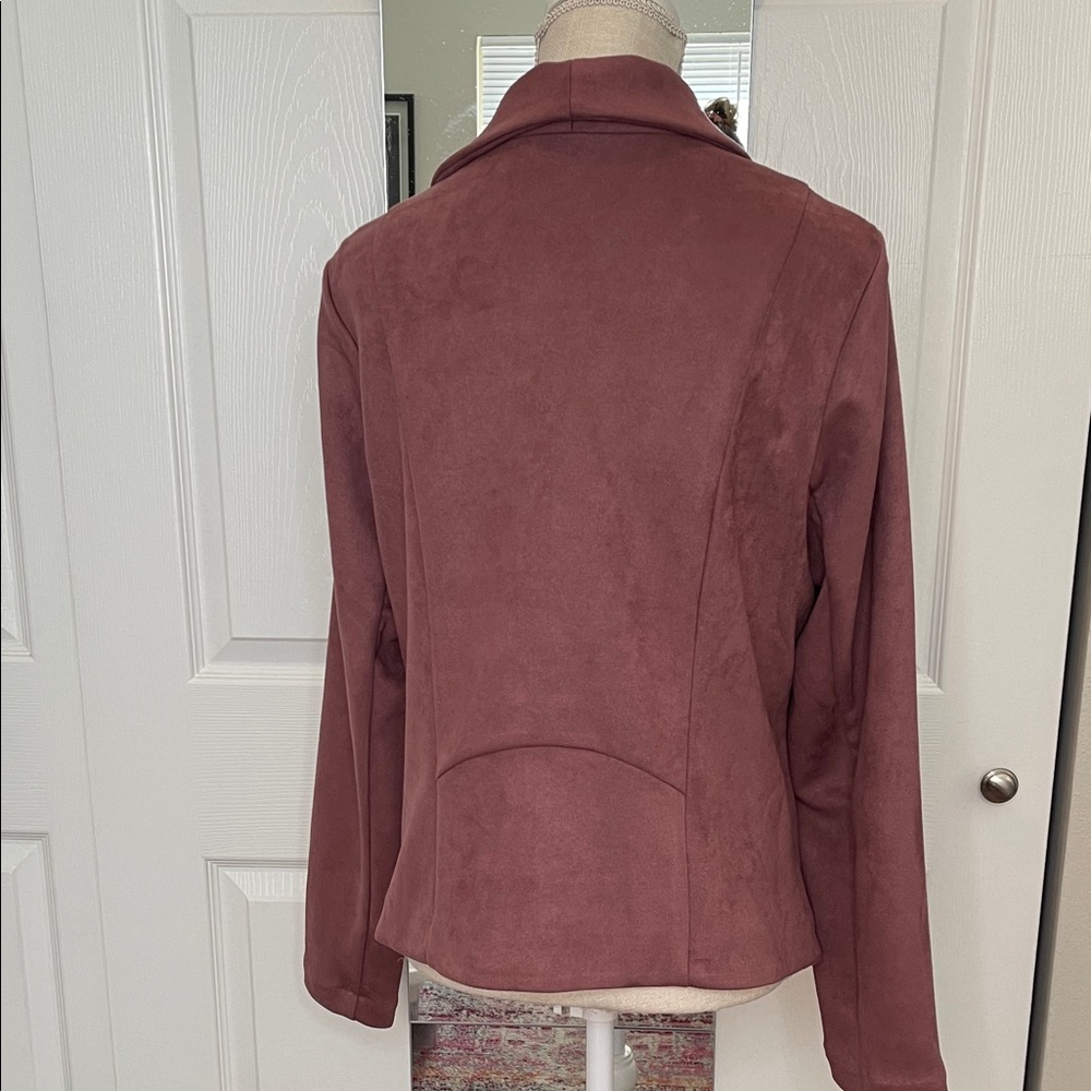 Torrid Faux Suede Peplum Mauve Jacket - Picture 9 of 12